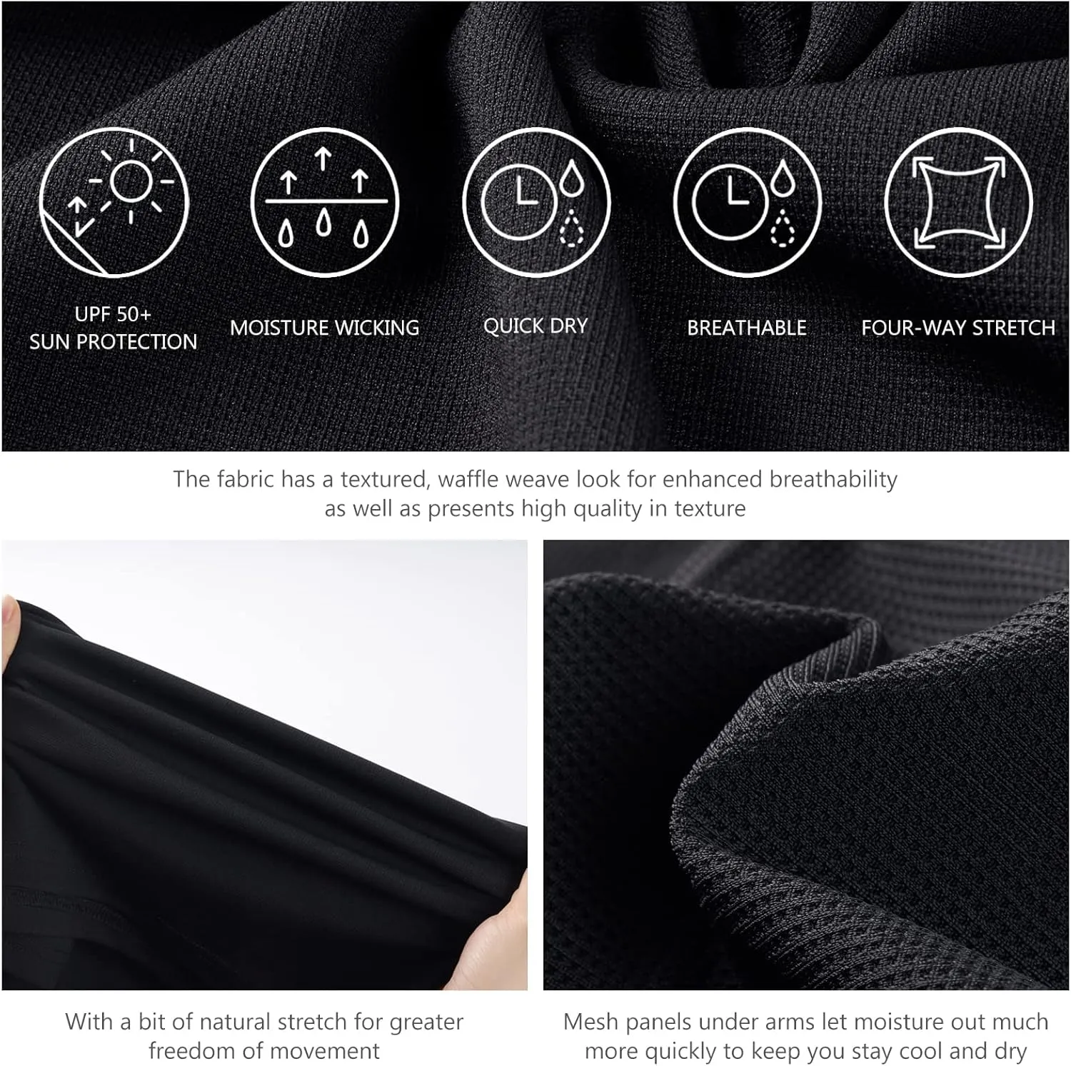 Lightbare Mens Performance Polo Shirt Moisture Wicking Quick Dry Tactical Pique Shirts Hiking Fishing Golf UPF 50