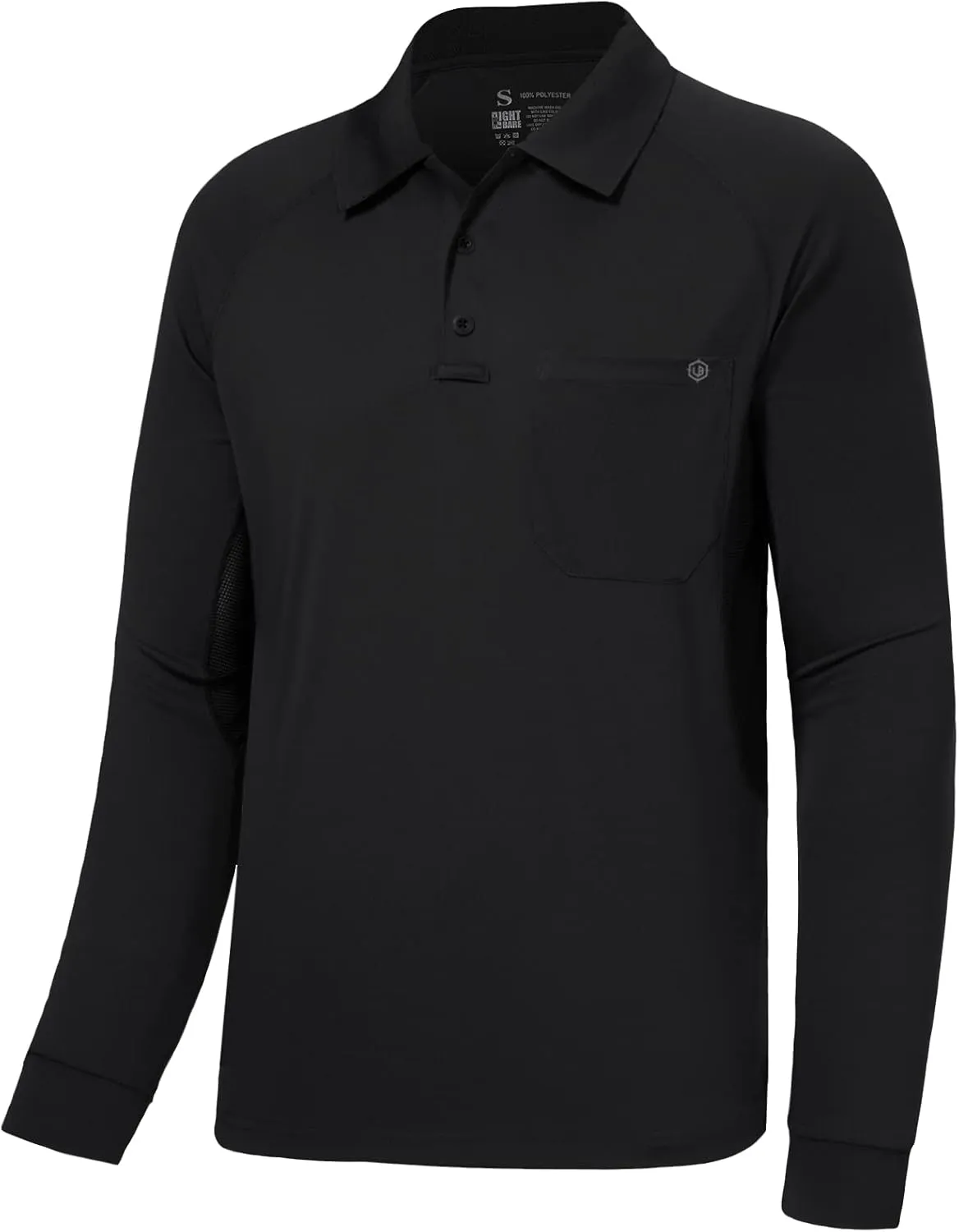 Lightbare Mens Performance Polo Shirt Moisture Wicking Quick Dry Tactical Pique Shirts Hiking Fishing Golf UPF 50