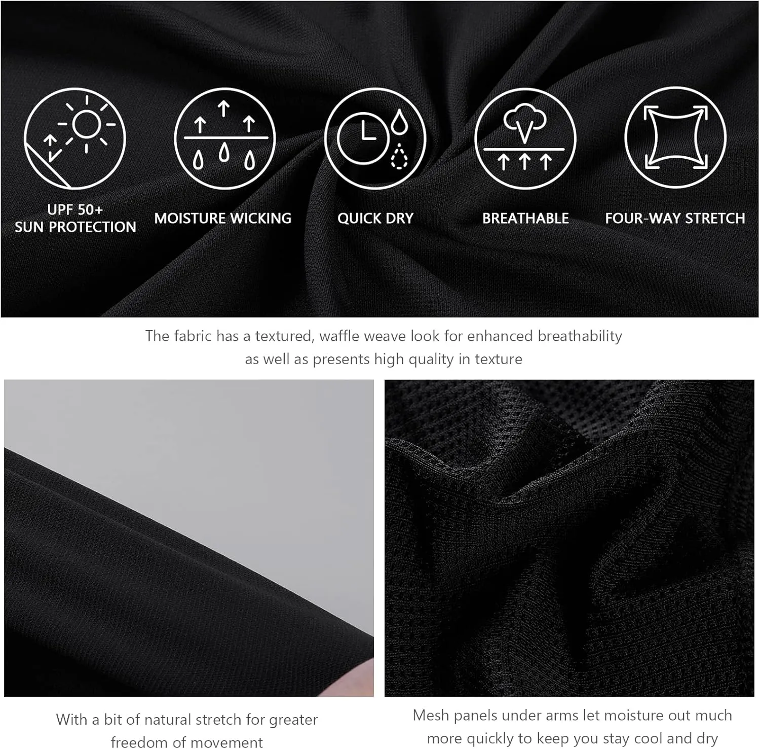 Lightbare Mens Performance Polo Shirt Moisture Wicking Quick Dry Tactical Pique Shirts Hiking Fishing Golf UPF 50