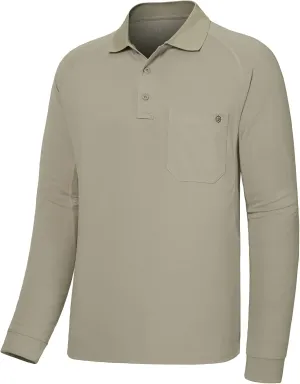 Lightbare Mens Performance Polo Shirt Moisture Wicking Quick Dry Tactical Pique Shirts Hiking Fishing Golf UPF 50
