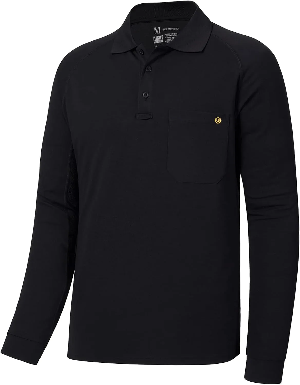 Lightbare Mens Performance Polo Shirt Moisture Wicking Quick Dry Tactical Pique Shirts Hiking Fishing Golf UPF 50
