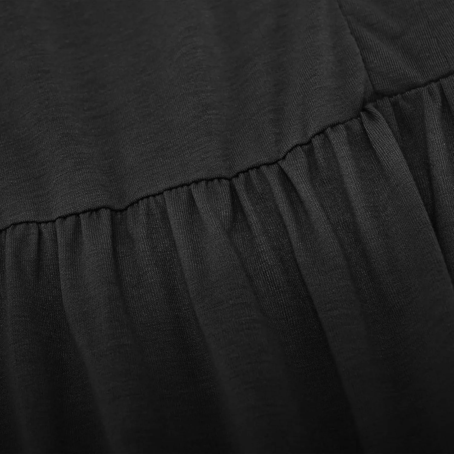 Lmdudan Womens Mini Beach Dress with Pockets 2025 Summer Trendy Dresses Ruffle Short Sleeve V Neck A Line Tiered Flowy Dress