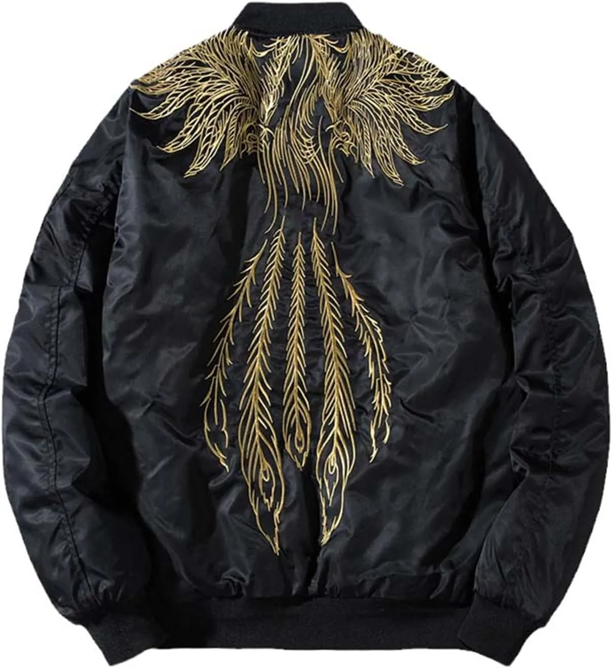 Ma-1 Winter Padded Jacket Men Embroidery Japanese Phoenix Warm Coat Cotton Baseball Hiphop Coats