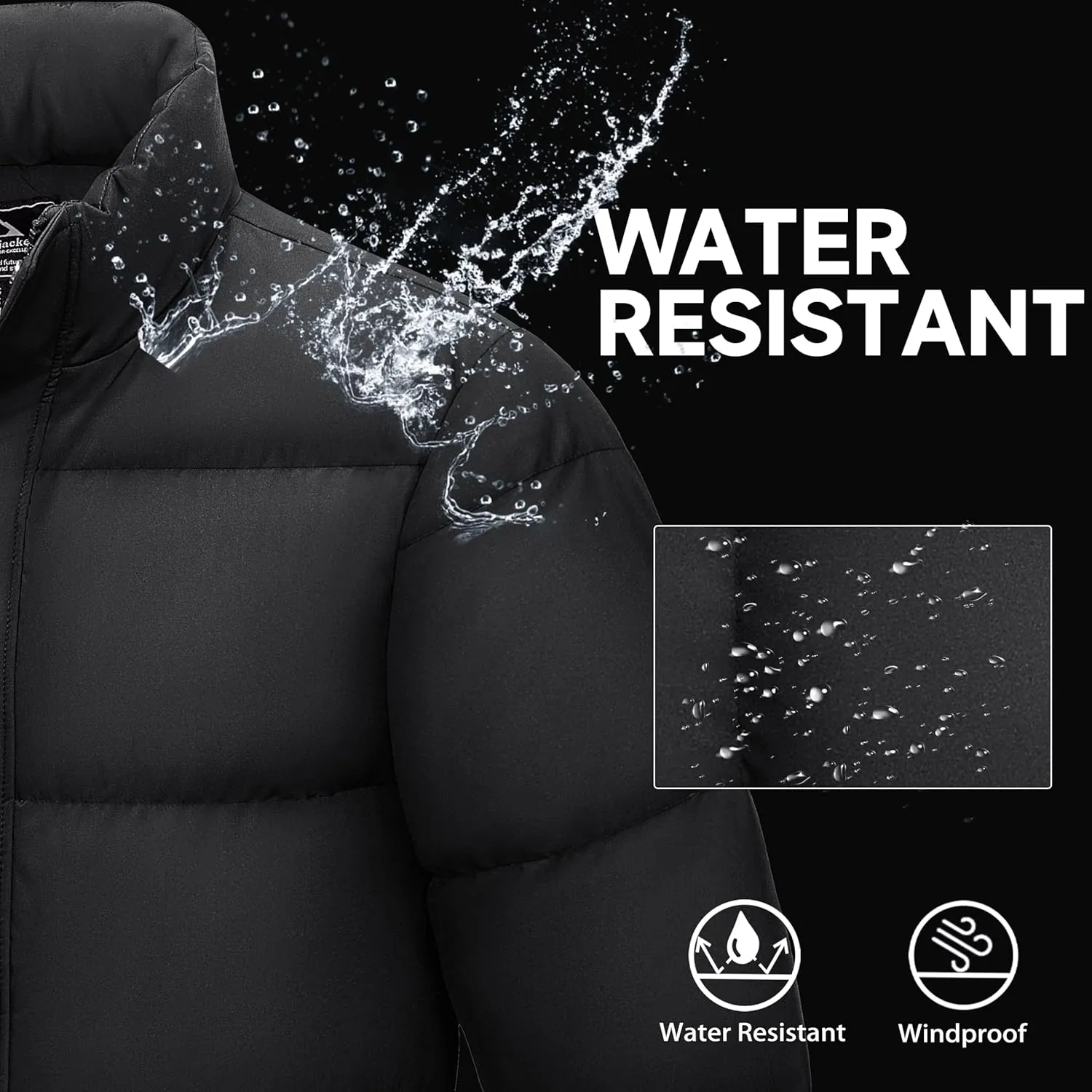 MAGCOMSEN Men's Down Jacket Warm Puffer Jacket Winter Coats Water Resistant Windproof Insulated Jacket
