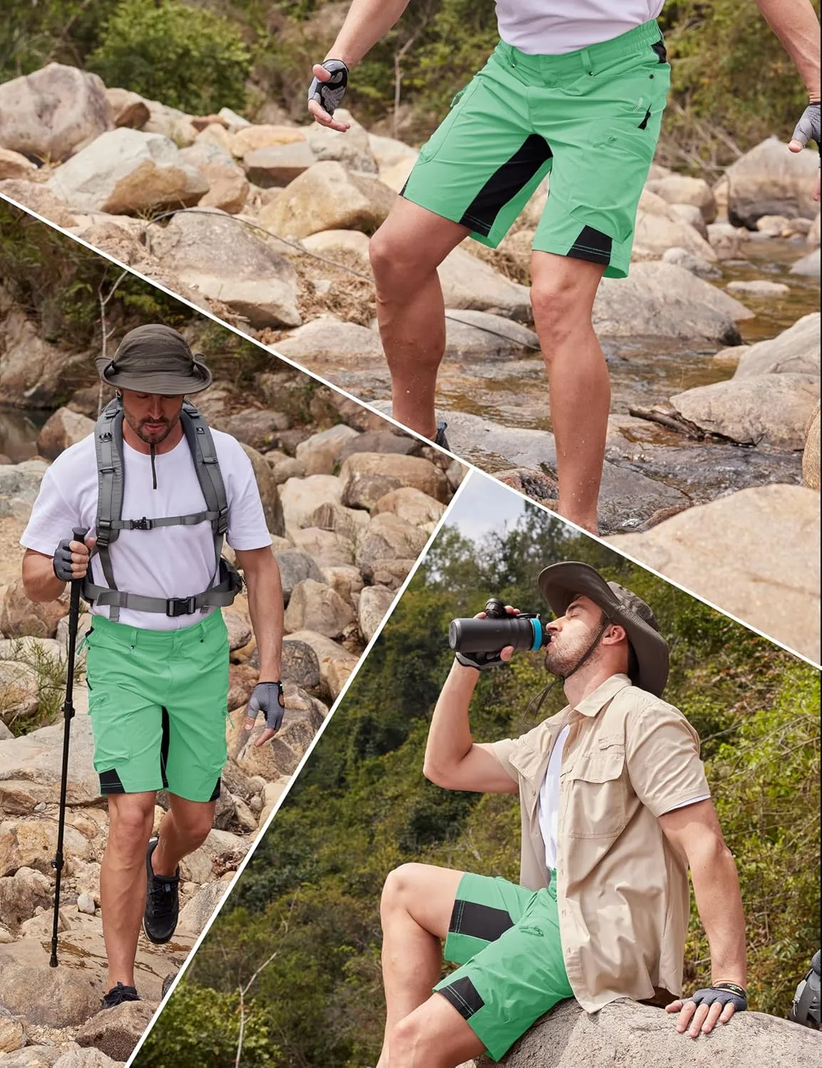 MAGCOMSEN Men's Hiking Shorts 5 Pockets Ripstop, Quick Dry, Summer Athletic Shorts for Workout, Hiking, Cycling