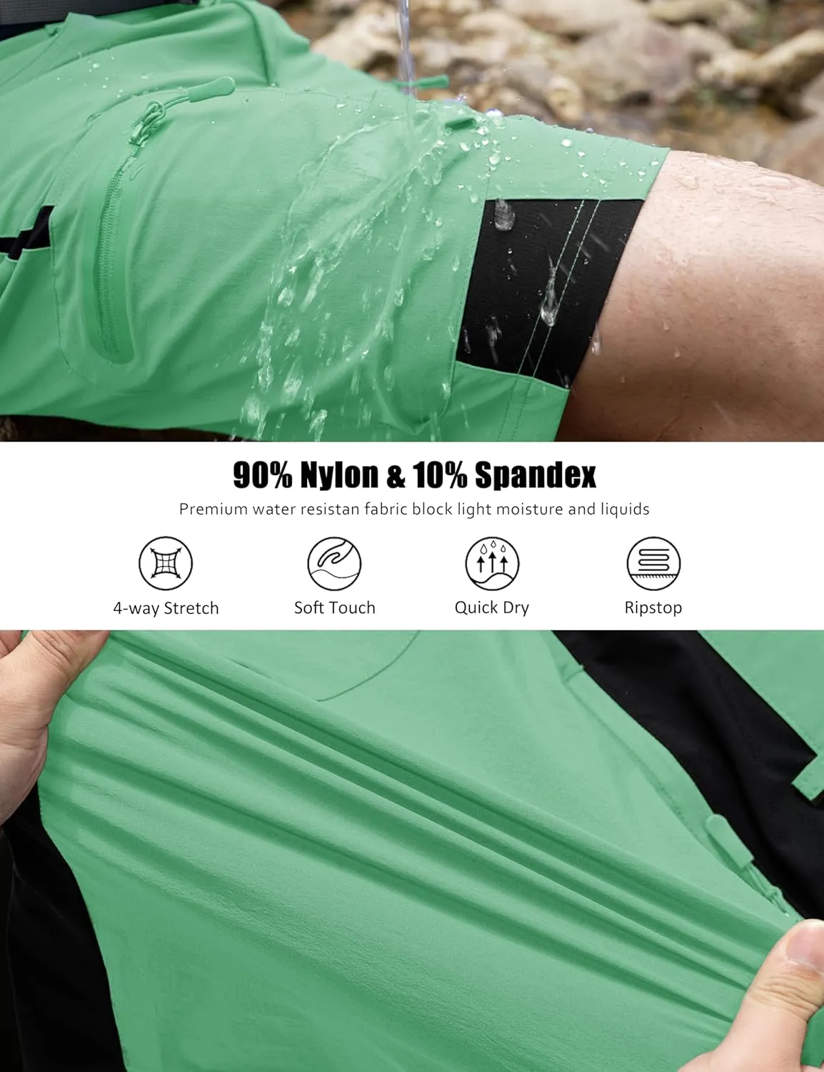 MAGCOMSEN Men's Hiking Shorts 5 Pockets Ripstop, Quick Dry, Summer Athletic Shorts for Workout, Hiking, Cycling
