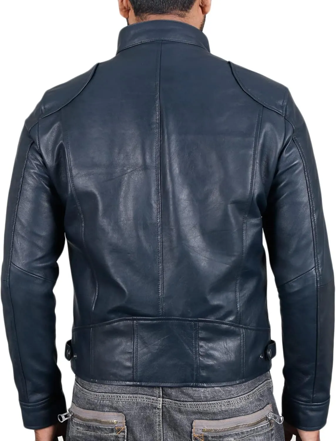 Male Cafe Racer Style PU Jacket Motorcycle Distressed Leather Jackets Moto Coat Bikers Leather Biker Blazer