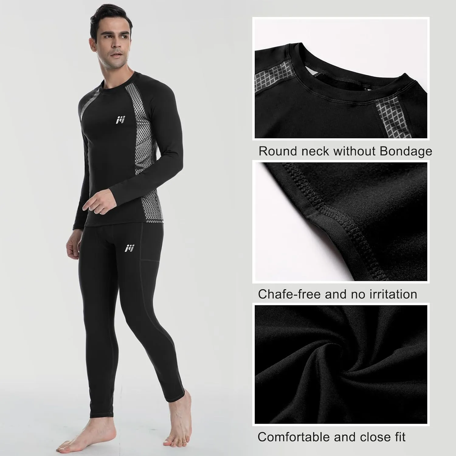 MEETWEE Thermal Shirts for Men, Mens Thermal Long Sleeve Shirt, Thermal Tops Men, Fleece Lined Undershirt Base Layer