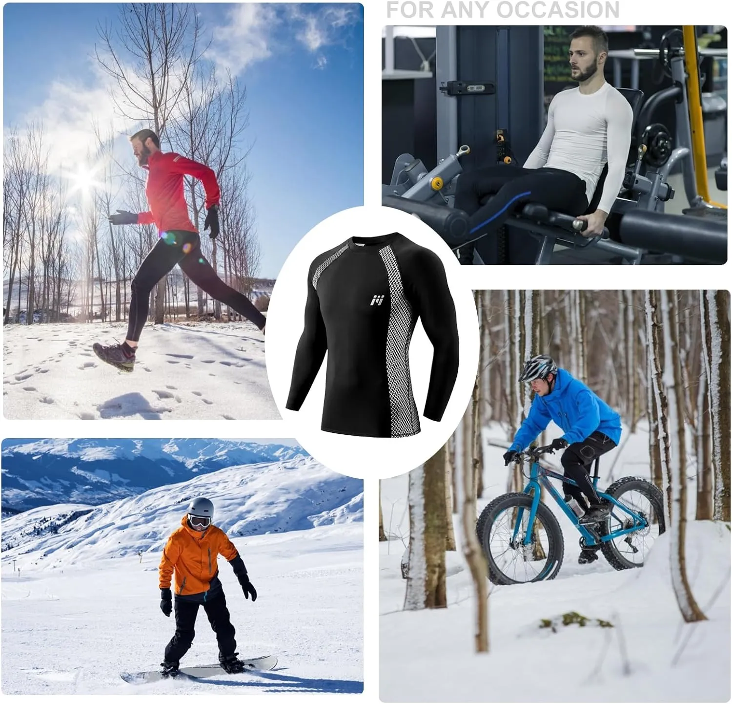 MEETWEE Thermal Shirts for Men, Mens Thermal Long Sleeve Shirt, Thermal Tops Men, Fleece Lined Undershirt Base Layer