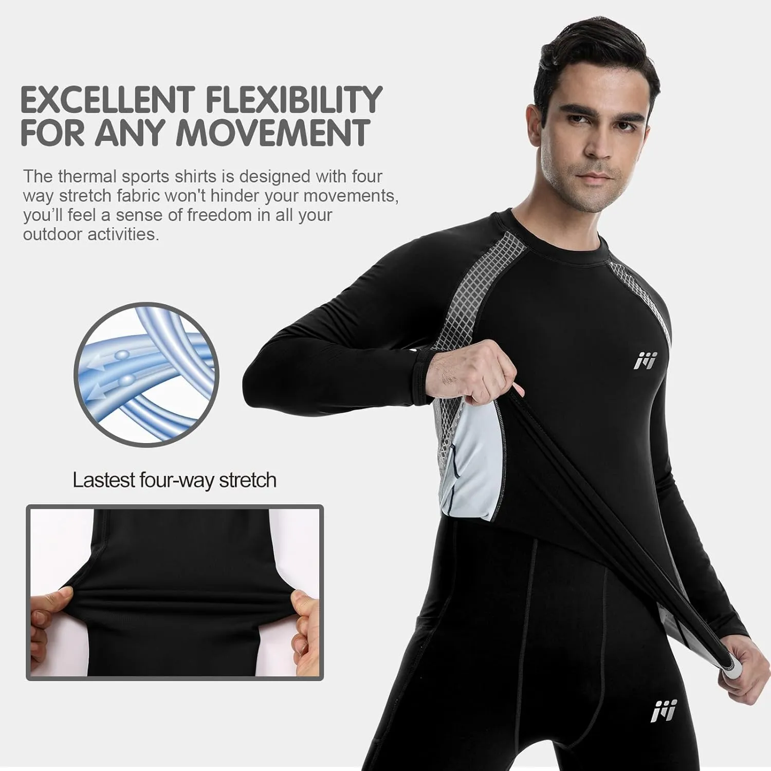 MEETWEE Thermal Shirts for Men, Mens Thermal Long Sleeve Shirt, Thermal Tops Men, Fleece Lined Undershirt Base Layer