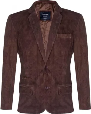 Men's Black Suede Blazer Jacket Soft Real Italian Leather Fitted Vintage Coat