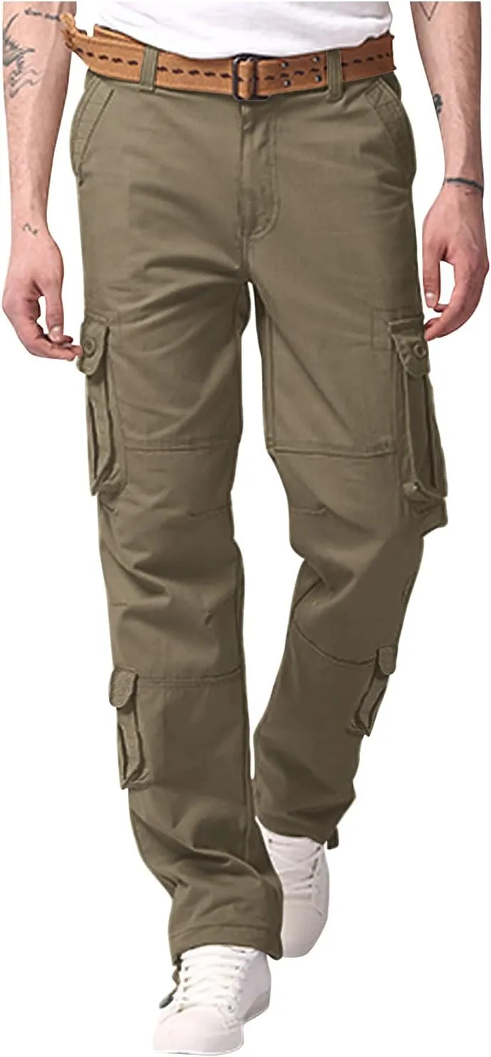 Men's Casual Cargo Pants Slim Fit Stretch Joggers Fashion Style Trousers Regular Tapered Cargo Pant with Pockets