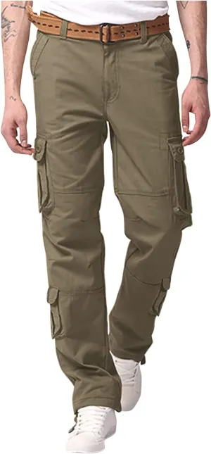 Men's Casual Cargo Pants Slim Fit Stretch Joggers Fashion Style Trousers Regular Tapered Cargo Pant with Pockets