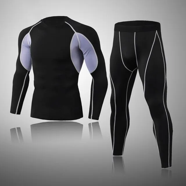 Men's Compression Training Thermal Quick Dry Underwear Full Set