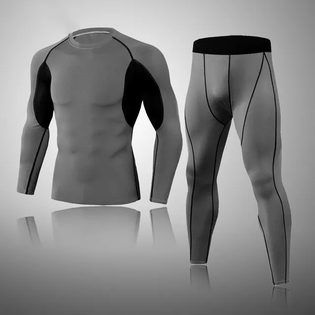 Men's Compression Training Thermal Quick Dry Underwear Full Set