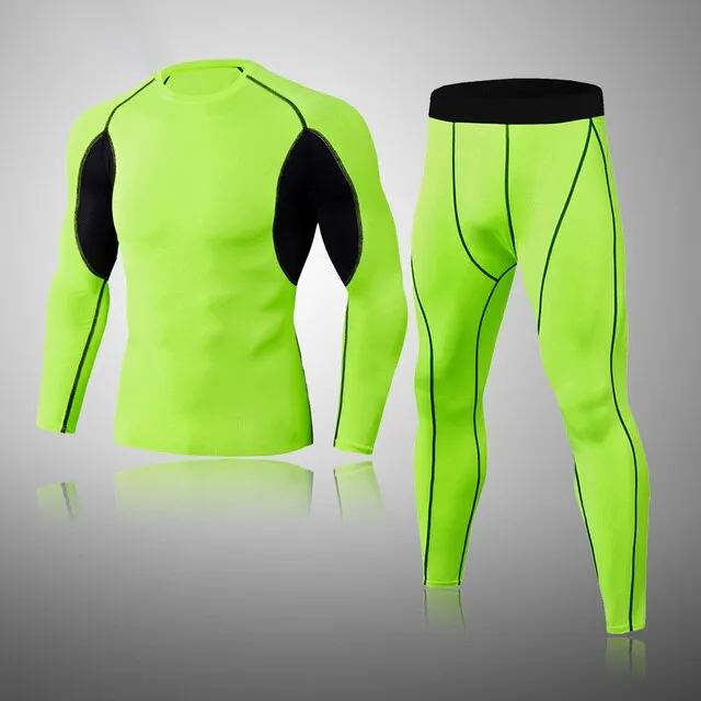Men's Compression Training Thermal Quick Dry Underwear Full Set