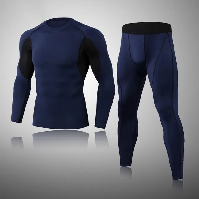 Men's Compression Training Thermal Quick Dry Underwear Full Set