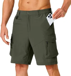 Men's Hiking Cargo Shorts Quick Dry Lightweight Travel Shorts with Multi Pockets for Fishing Camping Golf