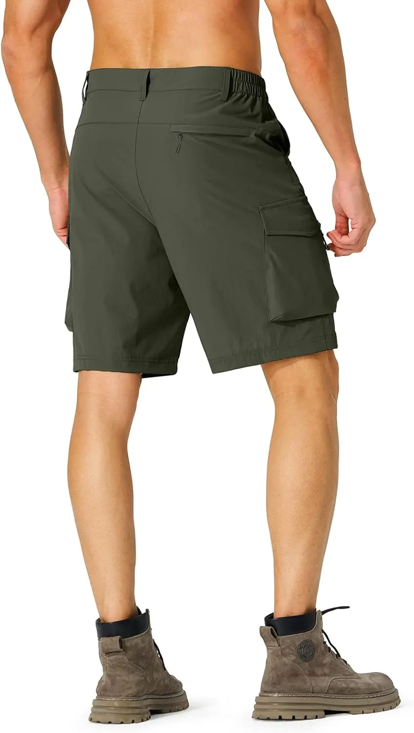 Men's Hiking Cargo Shorts Quick Dry Lightweight Travel Shorts with Multi Pockets for Fishing Camping Golf