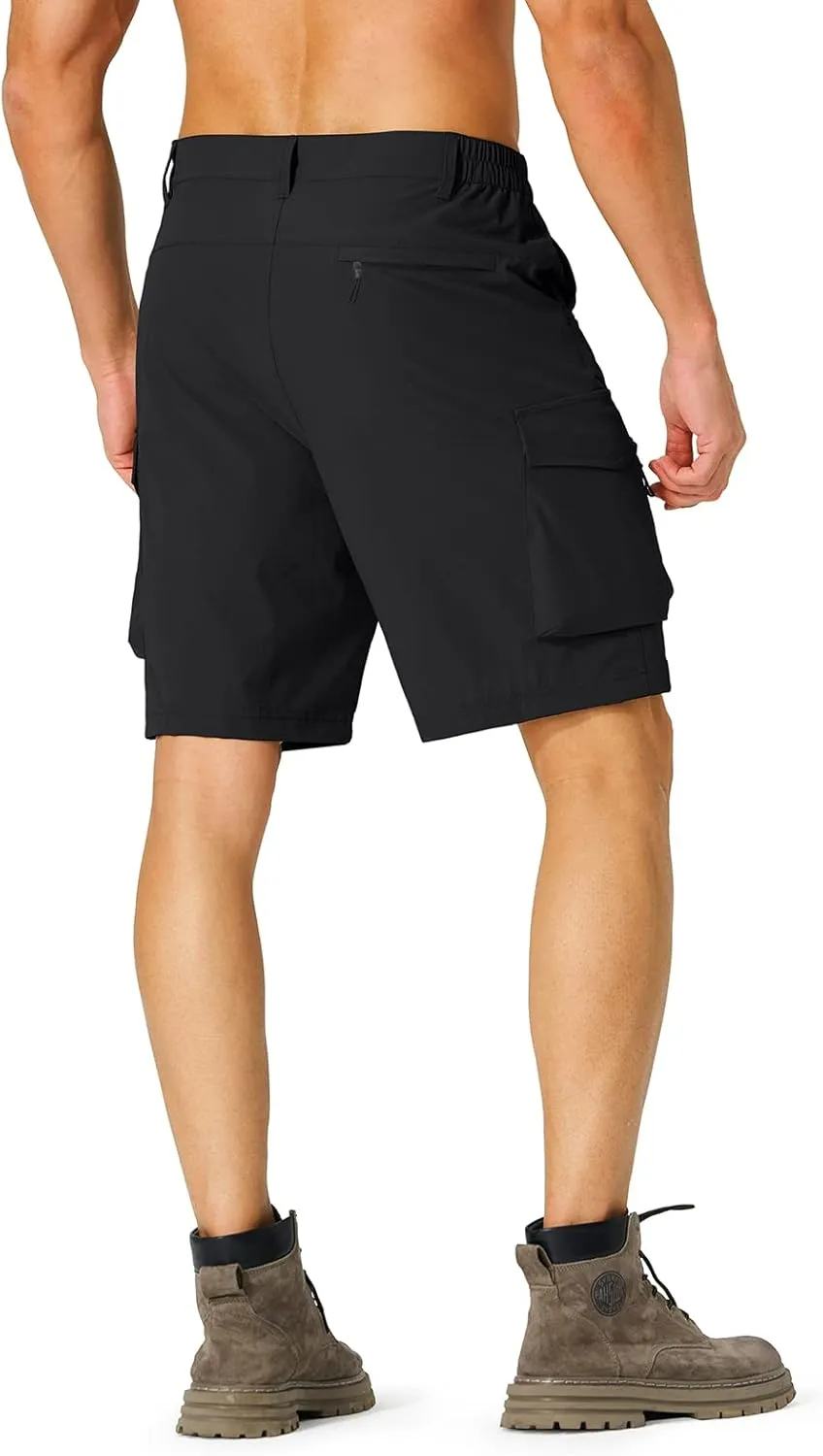 Men's Hiking Cargo Shorts Quick Dry Lightweight Travel Shorts with Multi Pockets for Fishing Camping Golf