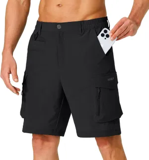 Men's Hiking Cargo Shorts Quick Dry Lightweight Travel Shorts with Multi Pockets for Fishing Camping Golf