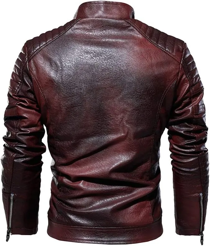 Mens Leather Jacket Aviator Jacket Motorcycle Suit Warm Leisure Jacket Outdoor Fashion Classic Jacket