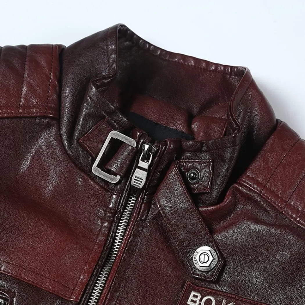 Mens Leather Jacket Aviator Jacket Motorcycle Suit Warm Leisure Jacket Outdoor Fashion Classic Jacket