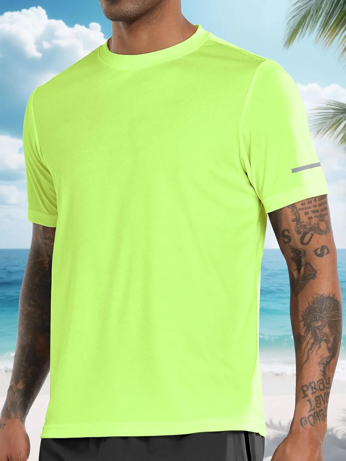 Men's Rash Guard UPF 50  Sun Protection Clothing Short Sleeve T-Shirts for Men Lightweight Quick Dry SPF UV Swim Tees