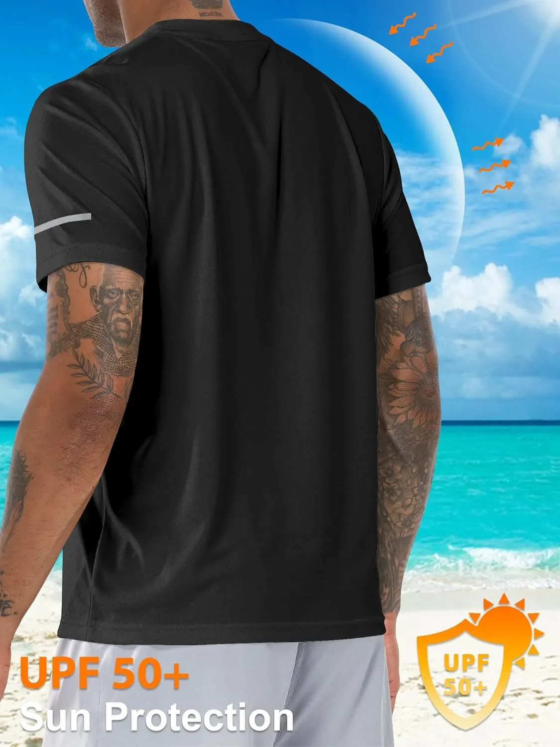 Men's Rash Guard UPF 50  Sun Protection Clothing Short Sleeve T-Shirts for Men Lightweight Quick Dry SPF UV Swim Tees
