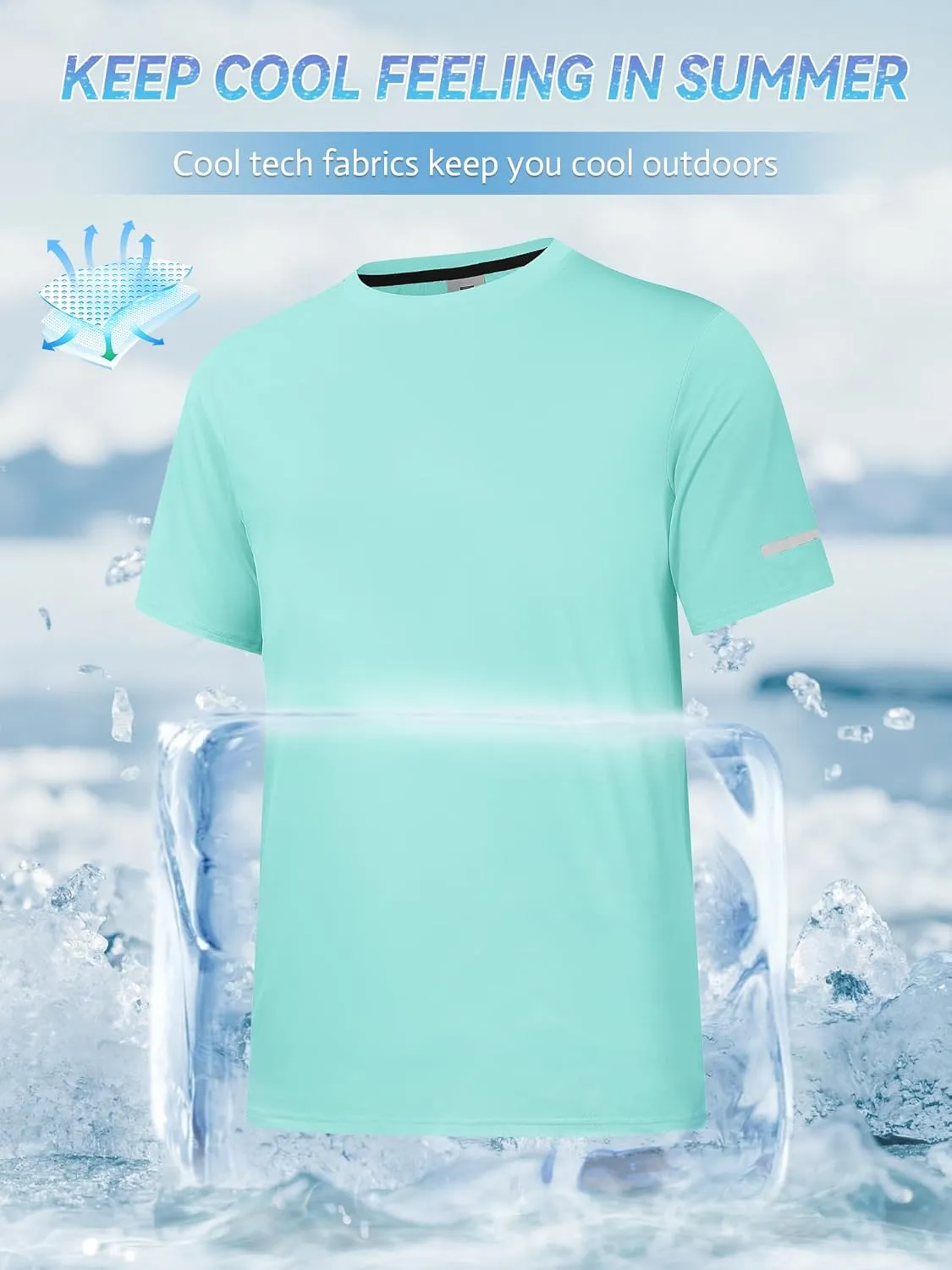 Men's Rash Guard UPF 50  Sun Protection Clothing Short Sleeve T-Shirts for Men Lightweight Quick Dry SPF UV Swim Tees