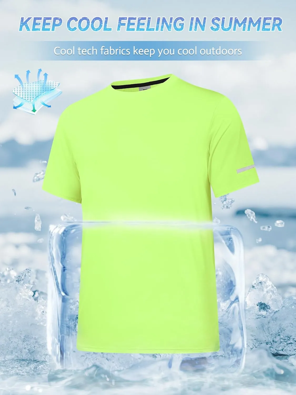 Men's Rash Guard UPF 50  Sun Protection Clothing Short Sleeve T-Shirts for Men Lightweight Quick Dry SPF UV Swim Tees