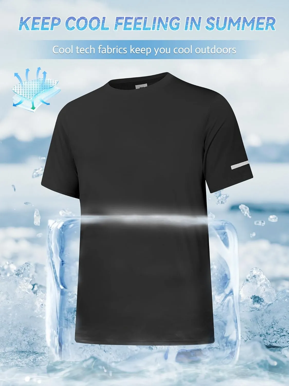 Men's Rash Guard UPF 50  Sun Protection Clothing Short Sleeve T-Shirts for Men Lightweight Quick Dry SPF UV Swim Tees