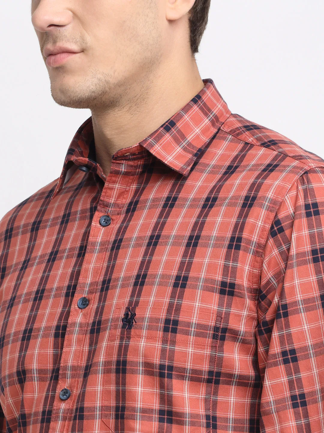 Men's Red Casual Big Checks Full Sleeve Shirt