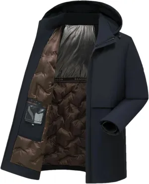 Men's Thicken Winter Coats Parkas Winter Casual Detachable Hooded Warm Cotton-Padded Jacket