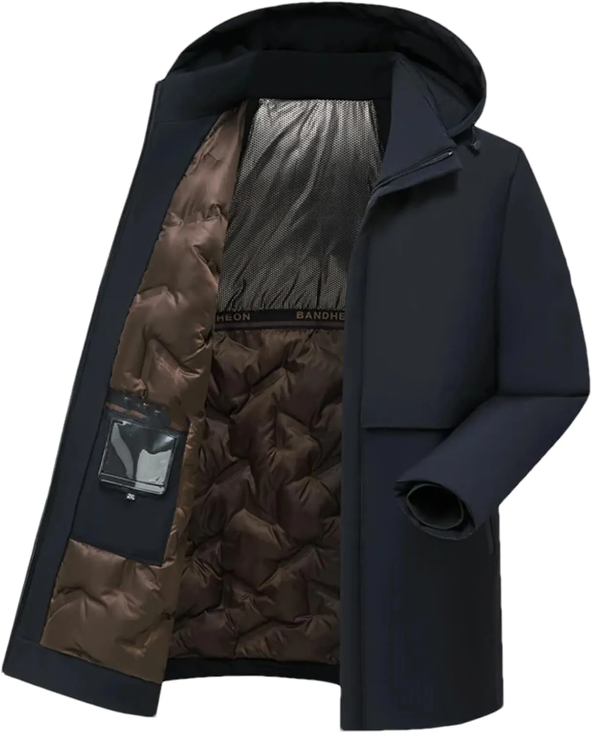 Men's Thicken Winter Coats Parkas Winter Casual Detachable Hooded Warm Cotton-Padded Jacket