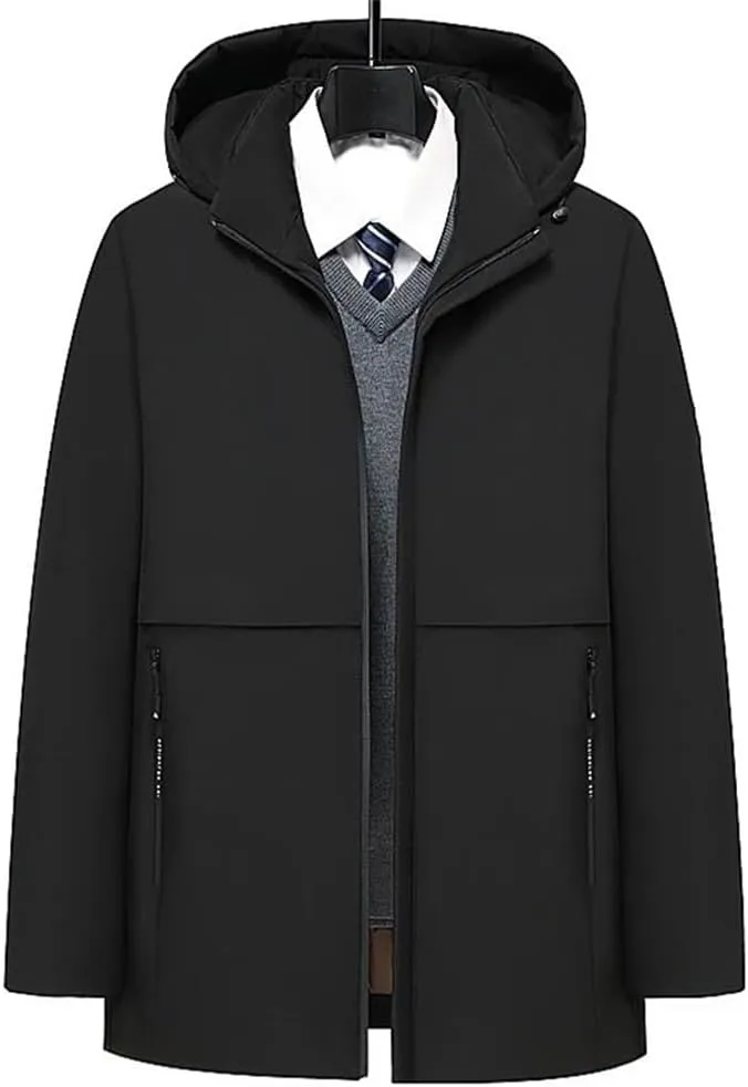 Men's Thicken Winter Coats Parkas Winter Casual Detachable Hooded Warm Cotton-Padded Jacket