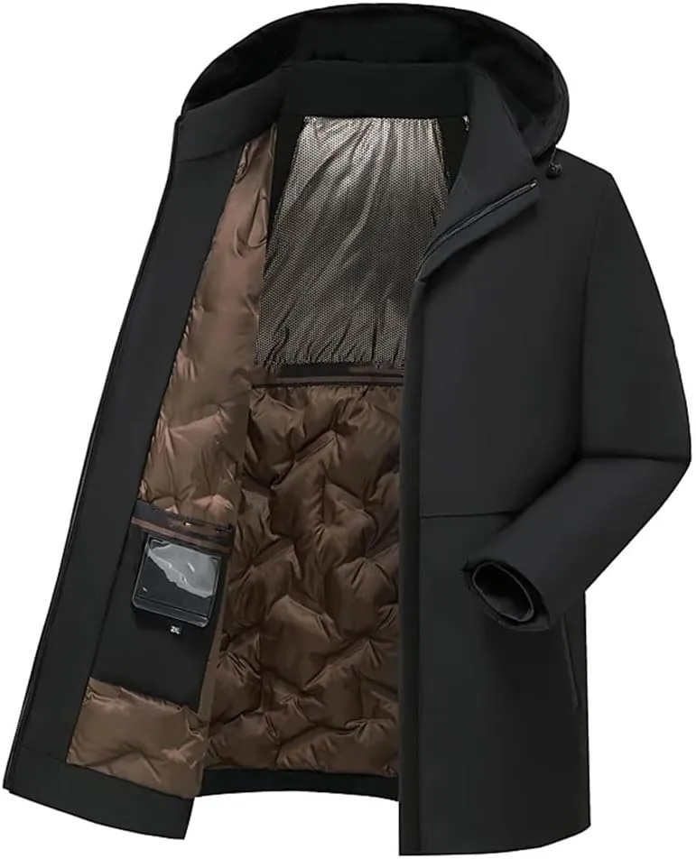 Men's Thicken Winter Coats Parkas Winter Casual Detachable Hooded Warm Cotton-Padded Jacket