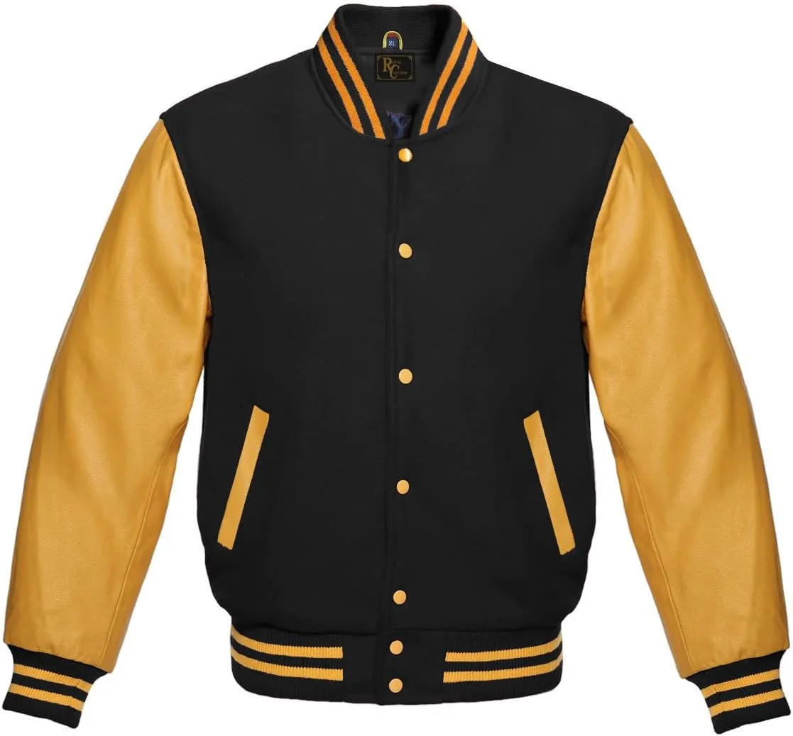 Men's Varsity Jacket Baseball Letterman Wool and Leather Premium Quality Basketball Jackets