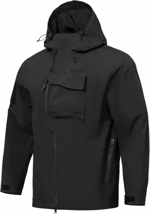 Men's Waterproof Tactical Jacket Lightweight Hooded Rain Jackets Raincoat Stain Resistant Breathable Outdoor Shell