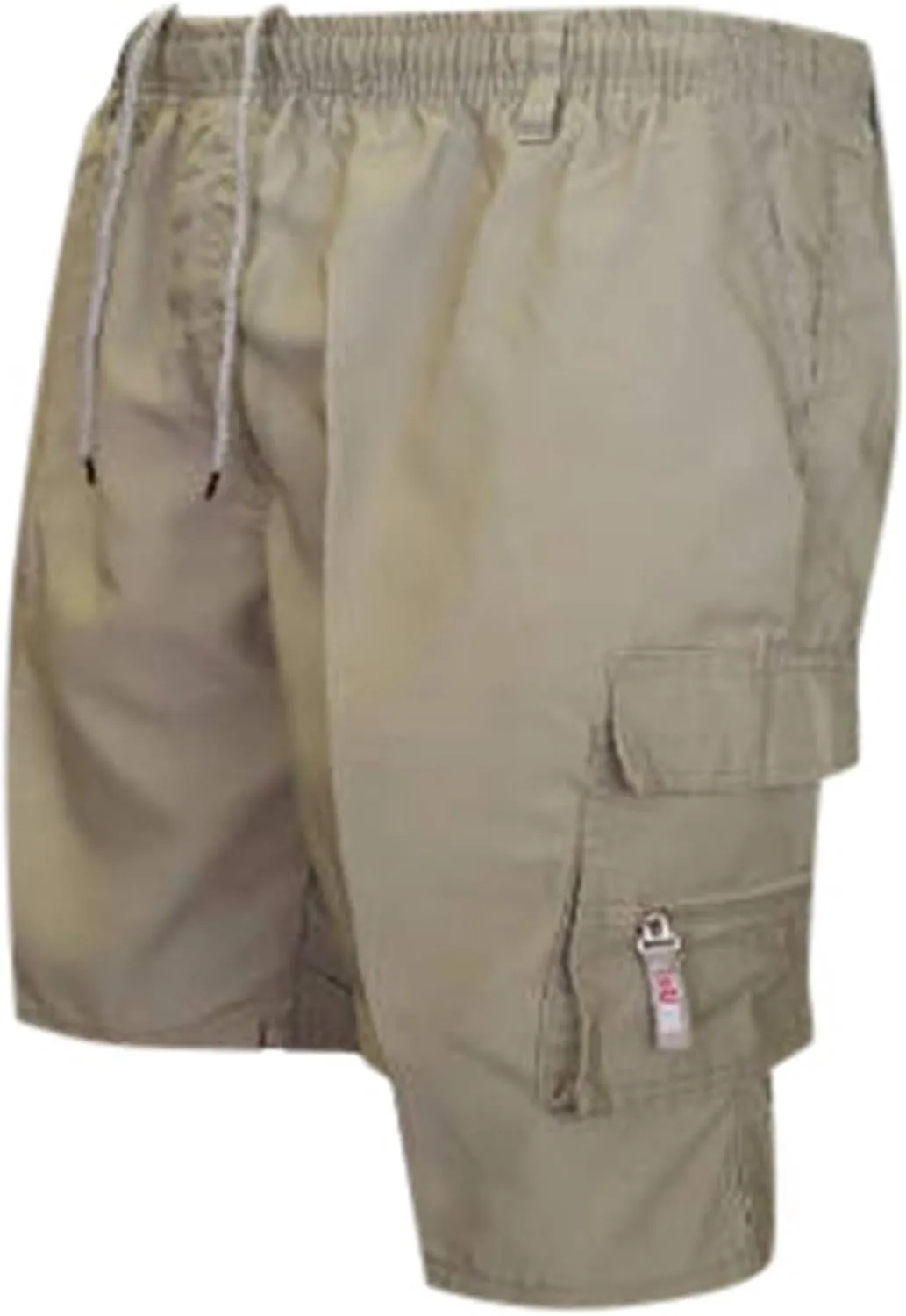 Men's Zipper Pockets Hiking Athletic Running Shorts, Multi Pocket Lightweight Quick Dry Elastic Waist Workout Shorts