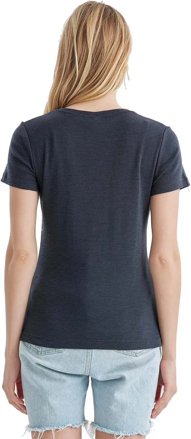 Merino Protect 100% Merino Wool T Shirts Women Crew Neck Tops Short Sleeve Odor Resistance Base Layer Travel Hiking Tee Shirt