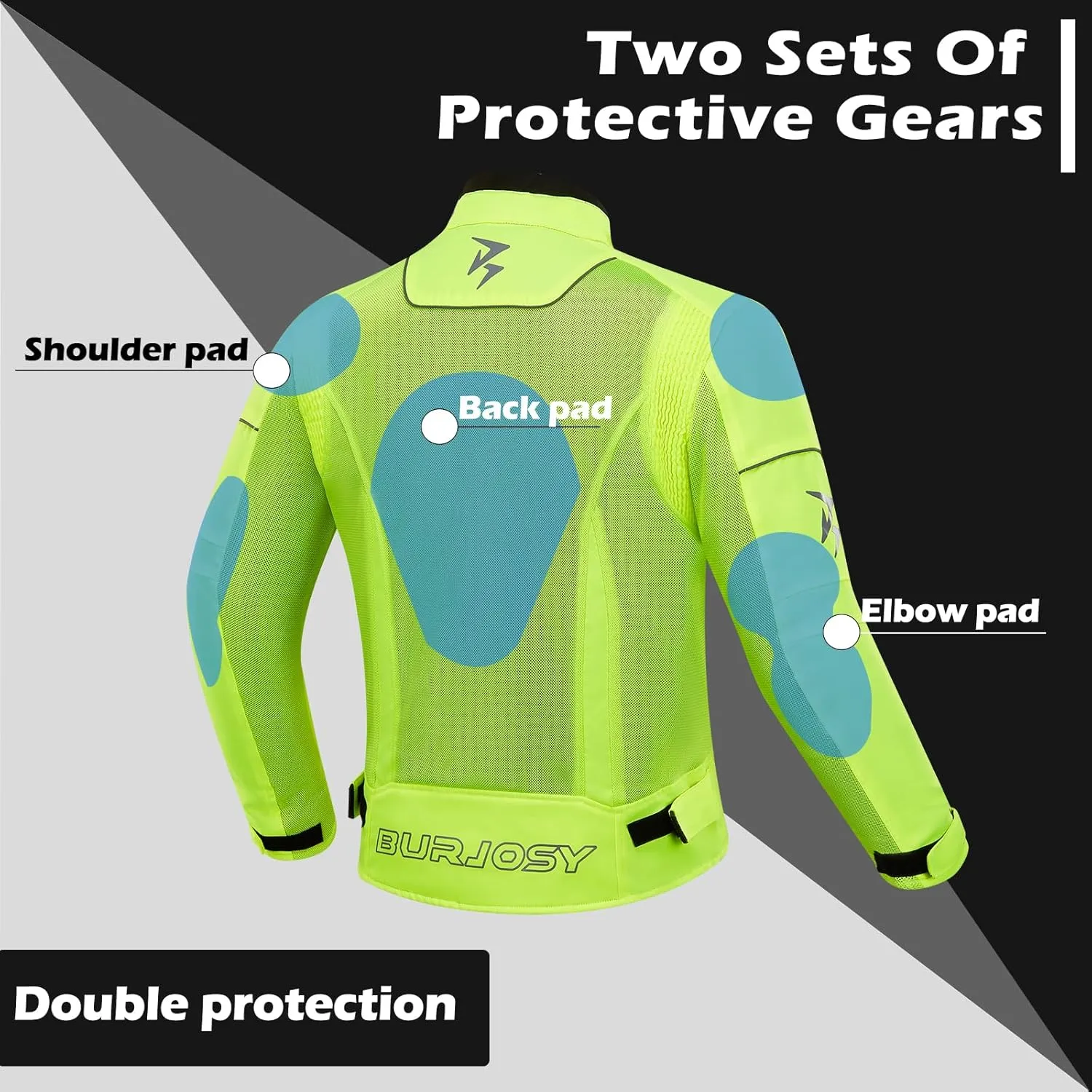Mesh Motorcycle Jacket for Men, Summer Motorbike Biker Jacket, Reflective Lightweight Breathable Riding Jacket
