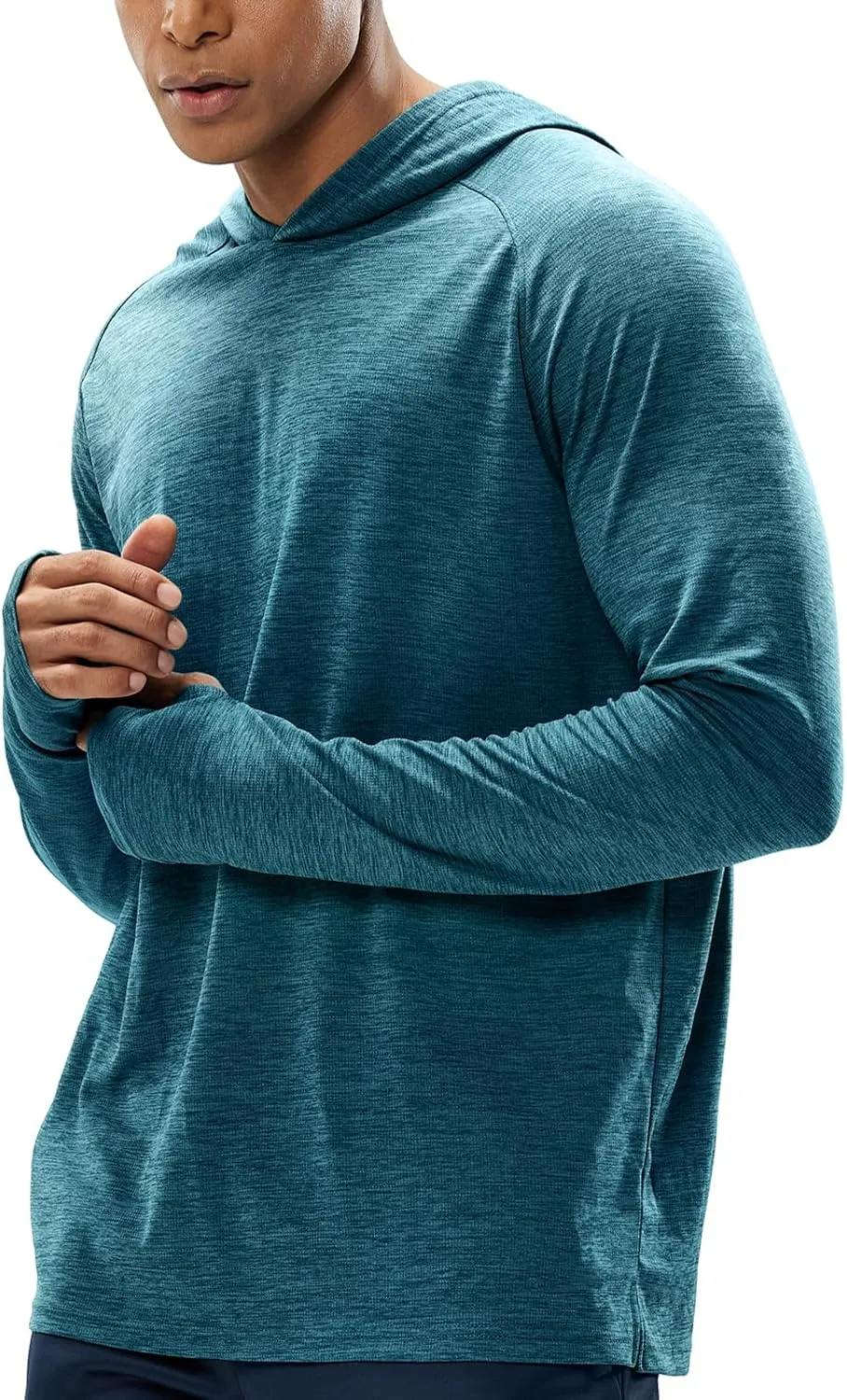 MIER Men's UPF 50  Sun Protection Hoodie Long Sleeve SPF Fishing Hiking Running Thumbhole Shirts Hooded Quick Dry Lightweight