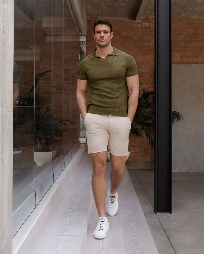 Muscle Cmdr Men's Slim Fit Muscle Polo Shirts Long&Short Sleeve Stretch Quick Dry Tee Casual Golf Athletic T-Shirts