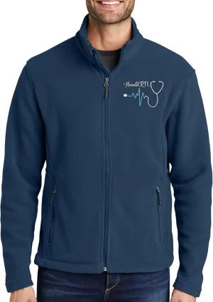 NACRE APPAREL Custom Embroidered Midweight Fleece Jacket for Men & Women Personalized Stethescope Print Jacket