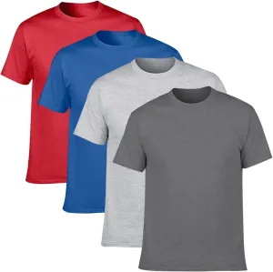 NewDenBer Men's Classic Basic Solid Crew Neck Soft Cotton T-Shirt 4 Pack