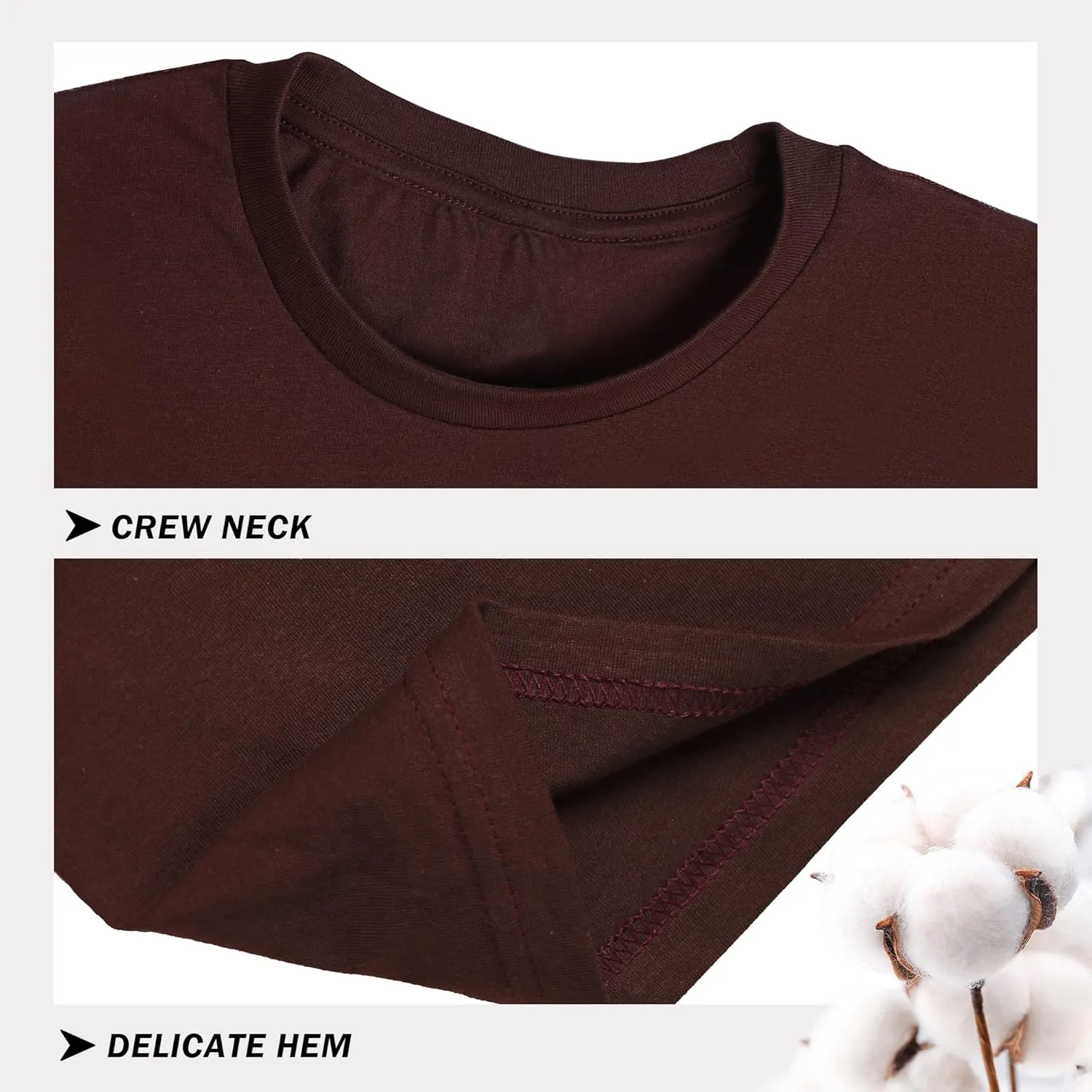 NewDenBer Men's Classic Basic Solid Crew Neck Soft Cotton T-Shirt 4 Pack