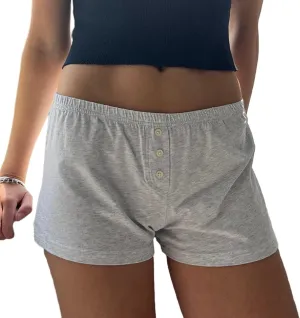 NUFIWI Women's Floral Print Y2k Low Rise Sexy Micro Shorts Elastic Pajama Bottoms Cute Sleep Shorts