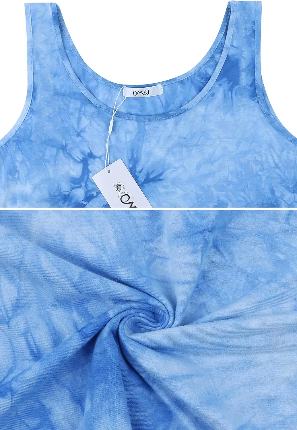 OMSJ Women Shirts Sleeveless Summer Tunic Loose Fit Tank Tops