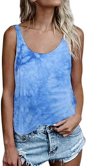 OMSJ Women Shirts Sleeveless Summer Tunic Loose Fit Tank Tops